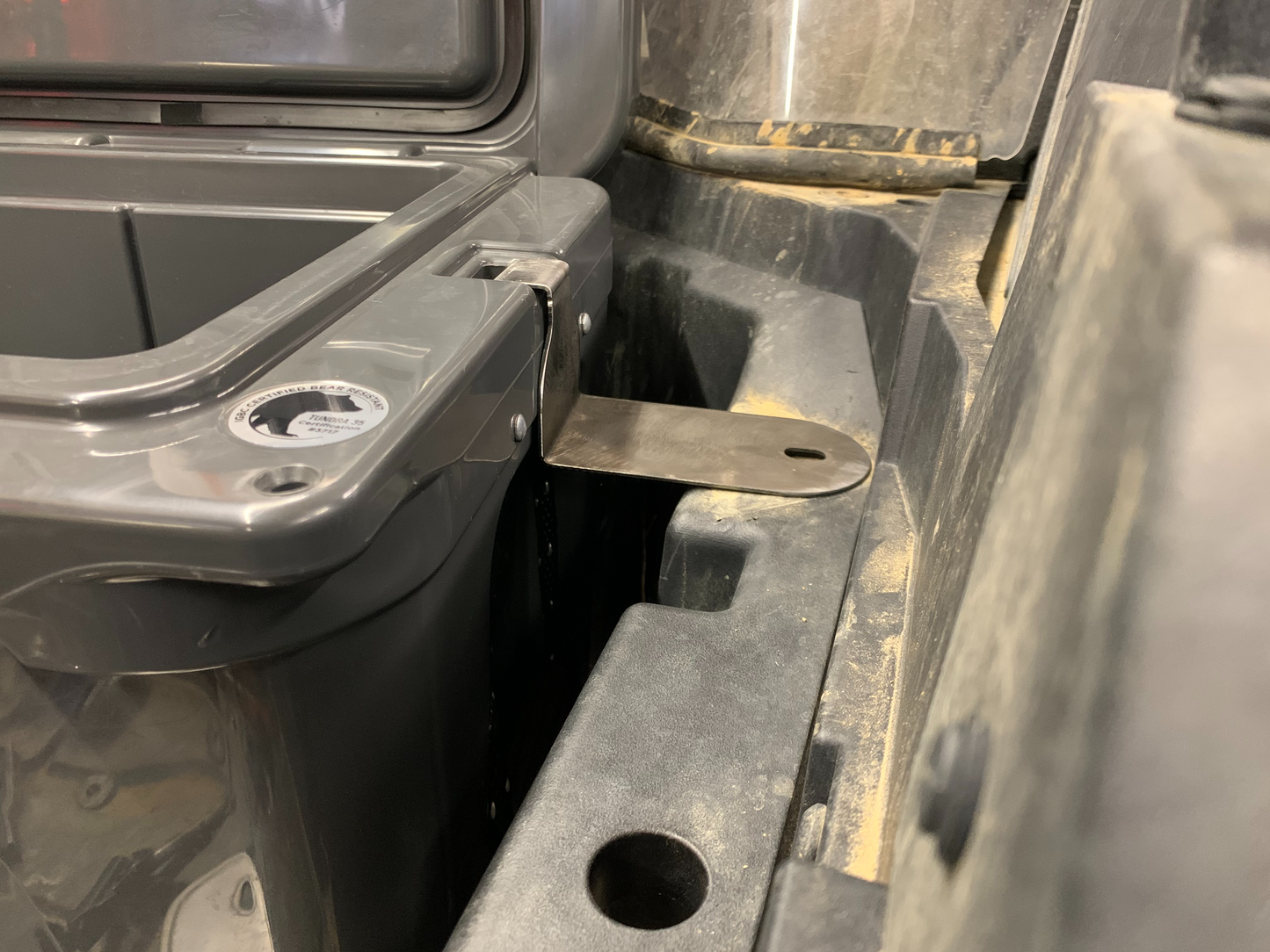 close up of cooler bracket installation