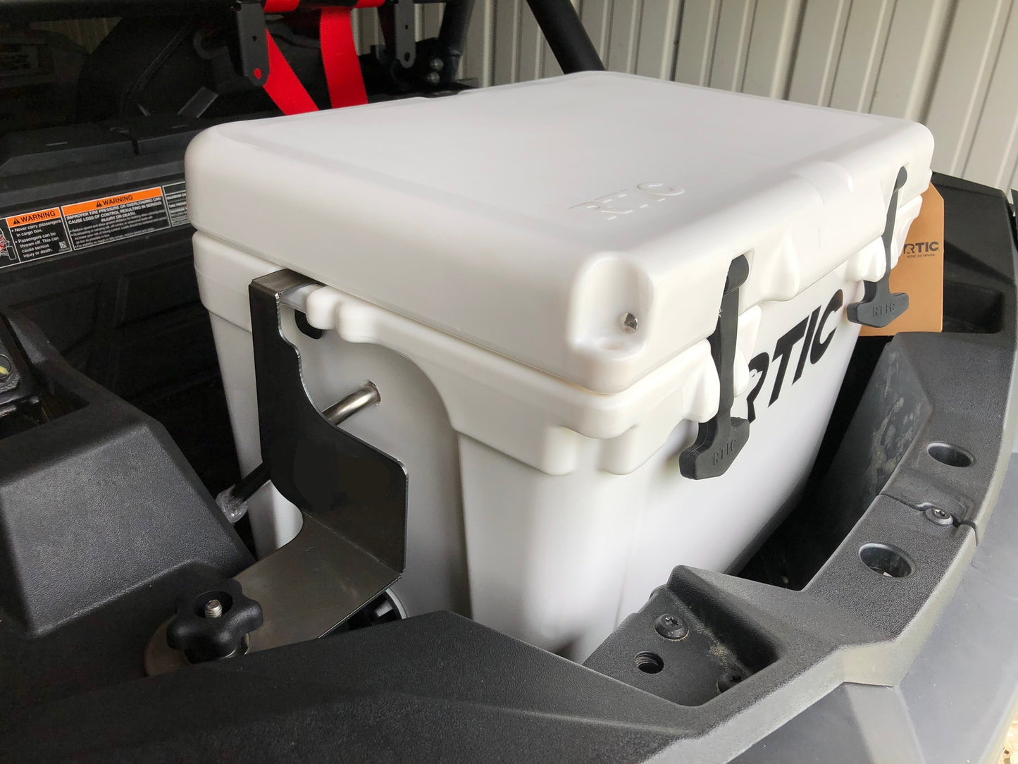 cooler brackets installed with RTIC cooler