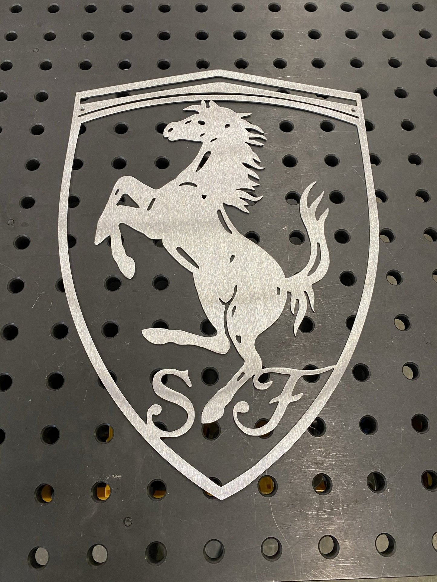 Ferrari Logo Metal Art Sign Garage Decor Man Cave Unique Gift