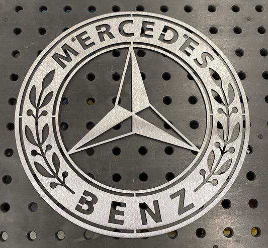 Mercedes Benz Logo Metal Art Sign Garage Decor Man Cave Unique Gift