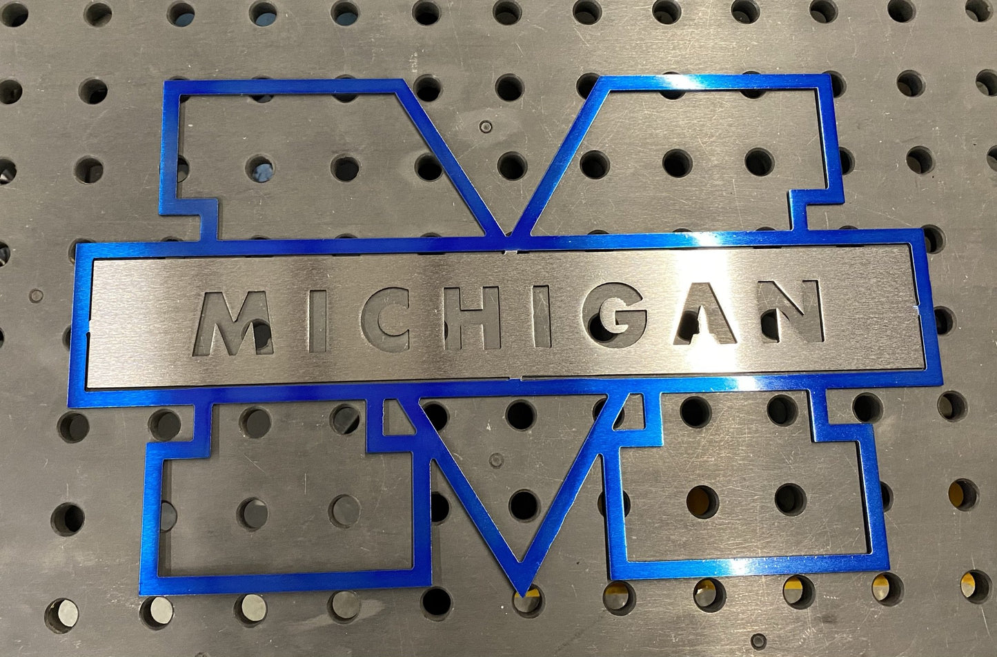Michigan Football Sign Metal Art Man Cave College Football